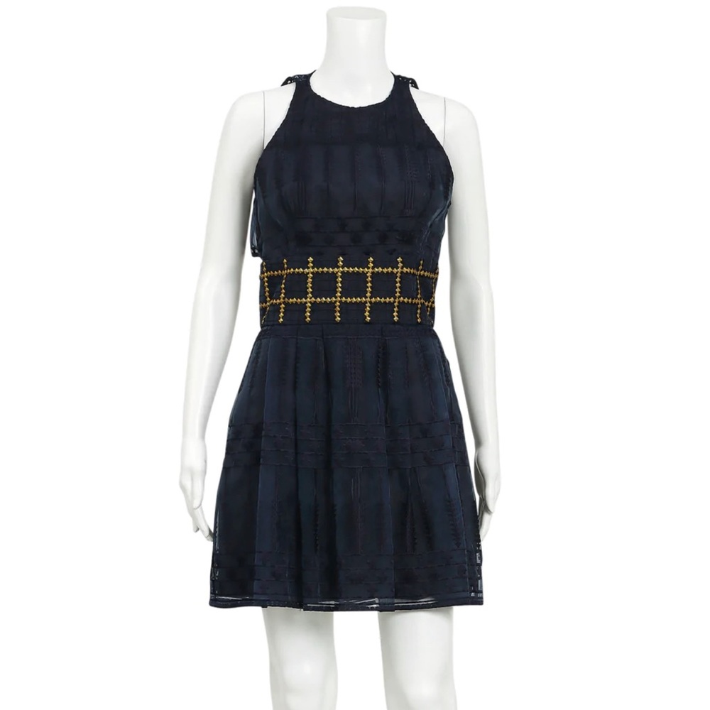 SASS AND BIDE  “CITY OF LIGHTS" NAVY AND GOLD DRESS US SIZE 6